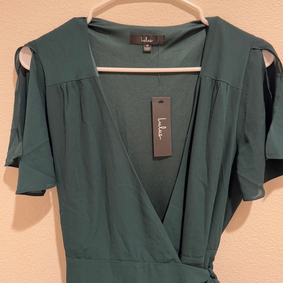 Rise to the Occasion Emerald Green Midi Wrap Dress | Size M - Picture 7 of 8
